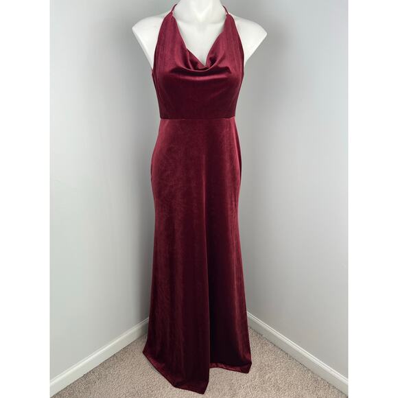 Jenny Yoo Dresses & Skirts - Jenny Yoo Sullivan Red Velvet Formal Dress Gown in Dark Berry